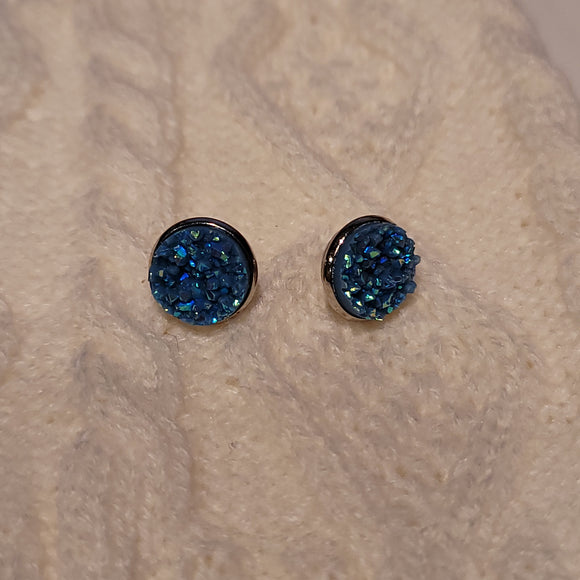 Mystic Blue Stud Earrings