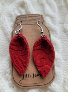 Red Suede Earrings